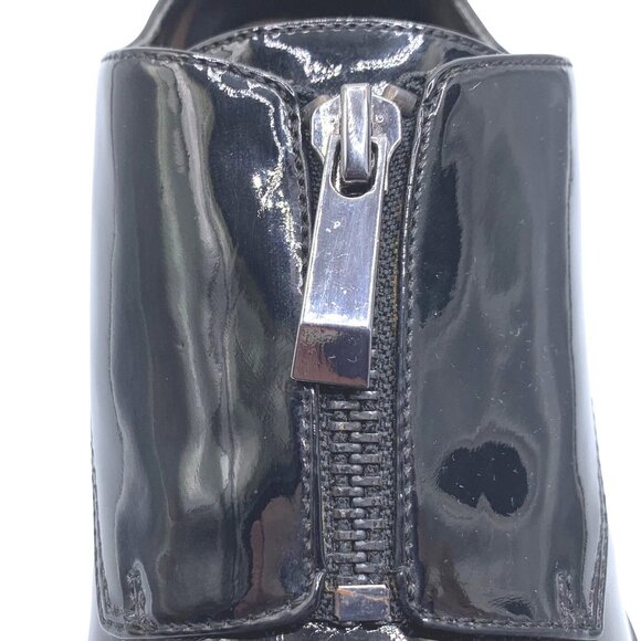 Zara TRF Women's Blucher Black Patent Leather Zip Oxford US 6.5 E 37 Minimalist - Picture 5 of 10